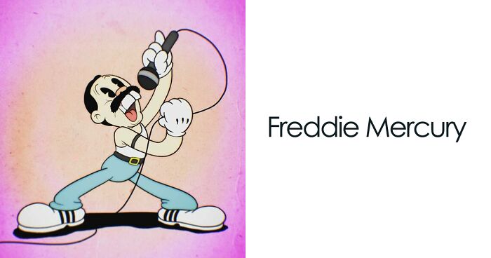 Artist Renders 20 Iconic Rock Stars In Classic Cartoon Style From The 1930s