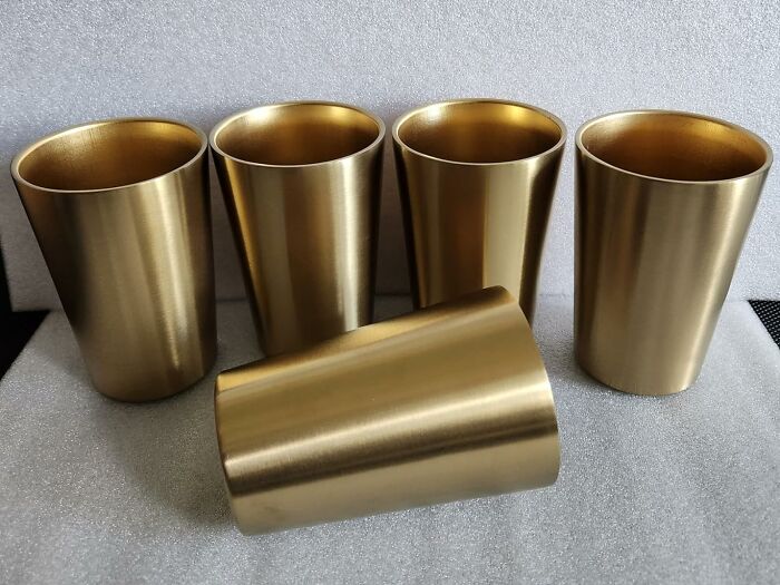 Elevate Your Drink Experience With HOEGMST 5 Pack 12 Oz Gold Stainless Steel Insulated Cups!