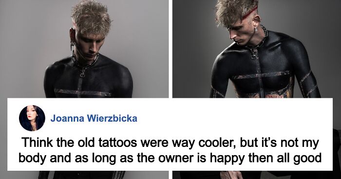 Machine Gun Kelly Deletes All His Posts And Reveals New Blackout Tattoo Covering Chest And Arms