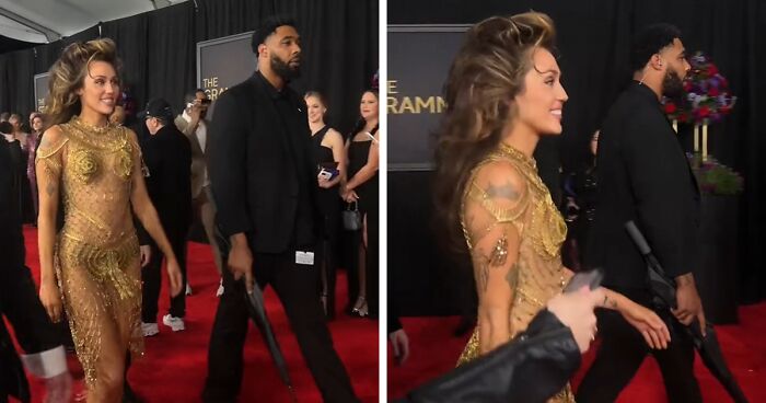 People Can’t Stop Making Theories About Miley Cyrus’ Bodyguard’s Behavior At The 2024 Grammys