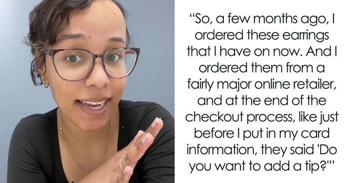 Woman Doesn’t Get Why She Has To Tip At The Checkout Of An Online Store