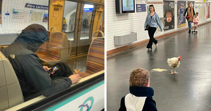 65 Funny And Bizarre Pics That Prove Taking The Metro In Paris Is Never Boring