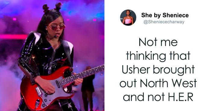 Usher’s Super Bowl Halftime Show Leaves Viewers Mistaking H.E.R. For 10-Year-Old North West