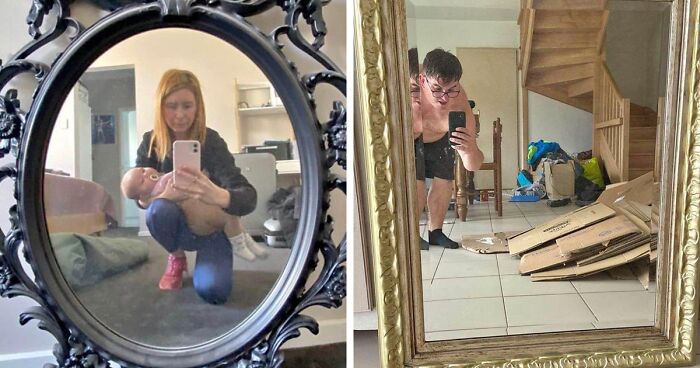 42 People Who Tried To Take A Pic Of Their Mirror To Sell But Ended Up With Hilarious Reflections (New Pics)