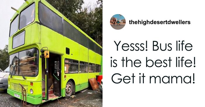 DIY Single Mom Transforms Double-Decker Bus Into Eco-Friendly, Cost-Saving Home