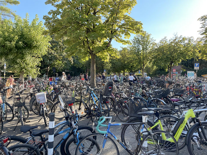 A Friend Of Mine Sent A Picture Of A Parking Lot At A Riverside "Beach" In Switzerland. If Only Seattle Had Flat Terrain Like The Swiss