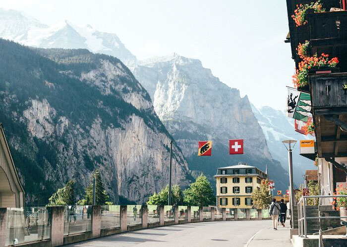 The First Thing You See Getting Off The Train In Lauterbrunnen Valley, Switzerland