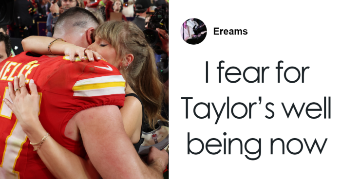 Social Media Is Warning Taylor Swift To “Run” From Boyfriend Travis Kelce After Super Bowl Rage