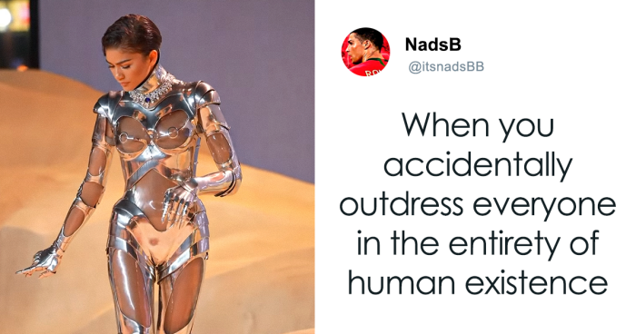 Zendaya Wore A Cheeky Metallic Look At The “Dune” Premiere, And People Are Making The Same Joke