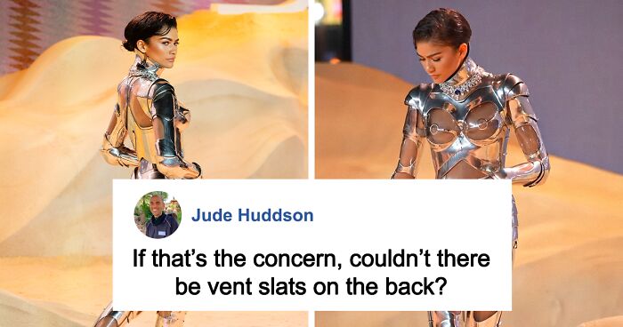 Zendaya Arrives In London For “Dune: Part Two” Premiere In Partially Transparent Robot Suit