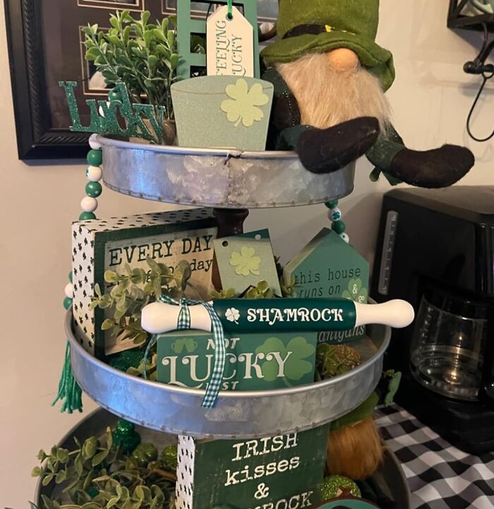 Leprechaun Chic: Elevate Your Space With st. Patrick's Day Tiered Tray Decor !