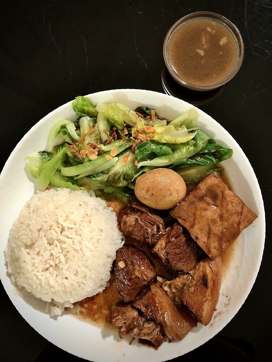 Simple Chinese Pork Belly, Tofu & Egg Stew Meal