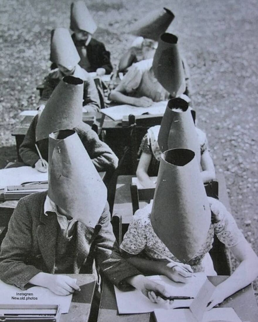 Anti-Cheating Hats From The 1900s 🧐
the Photo Was Taken On 10th Of June 1938 In UK .
facebook " Group "
vintage / History Of Everything & Weird Facts
...................................
.
.
.
#anticheat #cheating #30s #student #exam #1930s #students #weird #weirdvintage #weirdhistory #exams #nocheat #1938 #uk #olduk #vintageuk