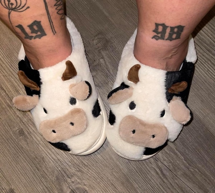 Cow Comfort: Soft And Warm Slippers With A Cow Twist