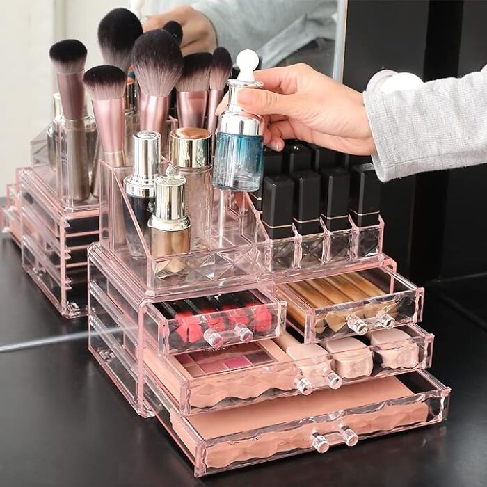 Glam Up Your Space: Jewelry And Cosmetic Boxes M With Handy Brush Holder