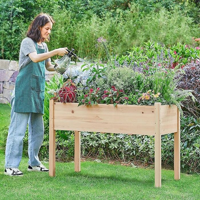 Grow Your Garden Upwards: The Elevated Wooden Planter Box - Transform Your Gardening Game