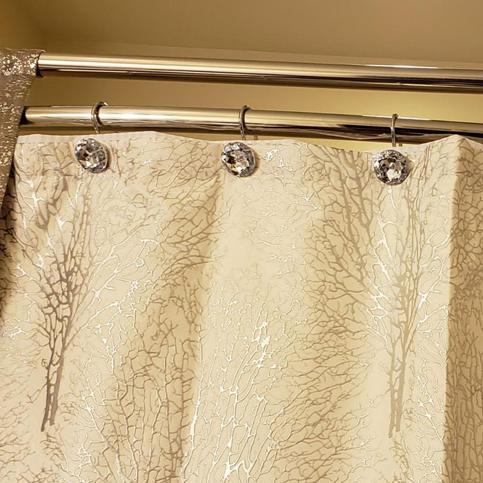 Shower Sparkle: Bling Out Your Bathroom With Round Diamond Curtain Hooks!