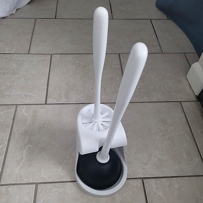 Double Duty Clean: Toilet Plunger And Bowl Brush Combo For Effortless Bathroom Cleaning!