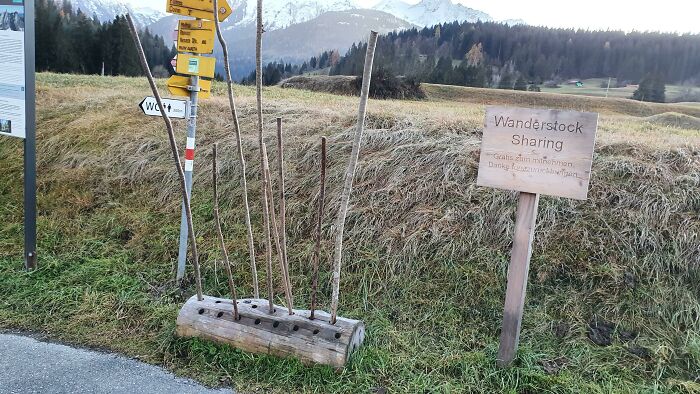 There Is A Sharing Point For Walking Sticks At The Beginning Of My Favourite Hiking Path