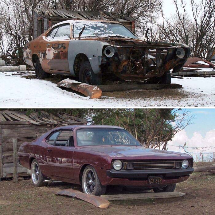 Here's A Little Before And After Of My '72 Demon. I Wouldn't Say It's 100% Complete Yet, But It's Getting Close