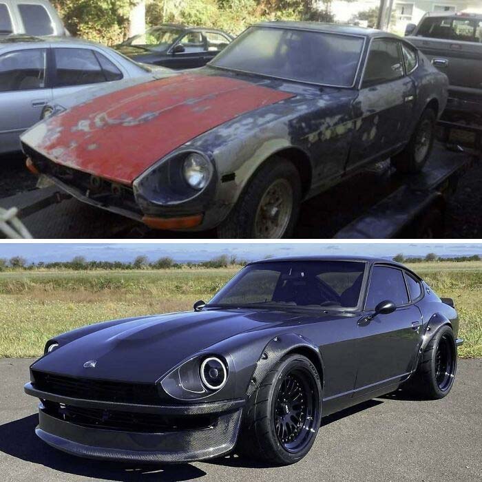 Before And After Of My 8-Year Project (1972 Datsun 240Z Restored)