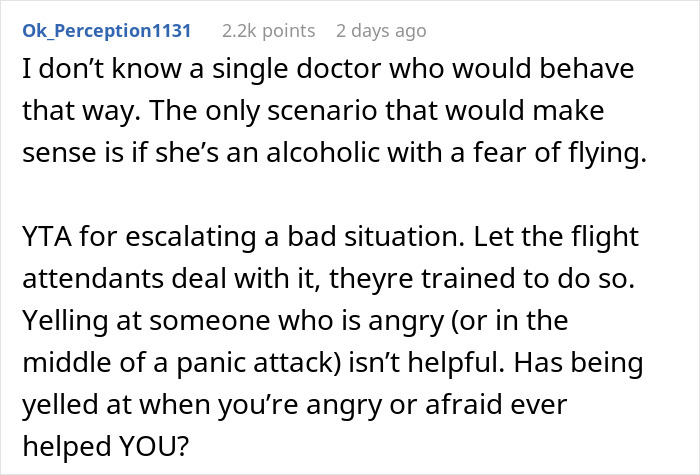 Man Seeks Support Online: "AITA For Telling A Doctor To Shut Up On A Turbulent Flight?"