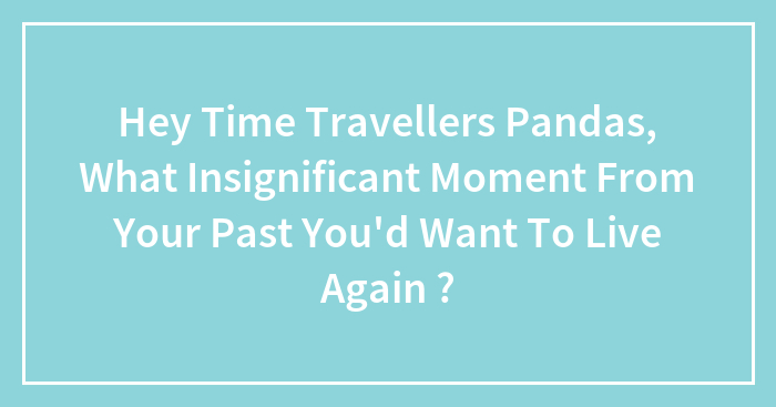 Hey Pandas, What Insignificant Moment From Your Past You Want To Live Again? (Closed)