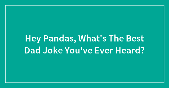 Hey Pandas, What’s The Best Dad Joke You’ve Ever Heard? (Closed)