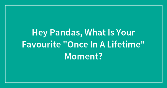 Hey Pandas, What Is Your Favourite “Once In A Lifetime” Moment? (Closed)