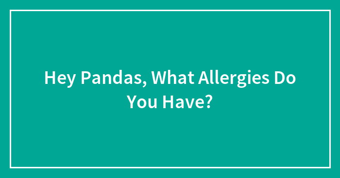 Hey Pandas, What Allergies Do You Have? (Closed)