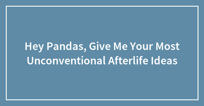 Hey Pandas, Give Me Your Most Unconventional Afterlife Ideas (Closed)