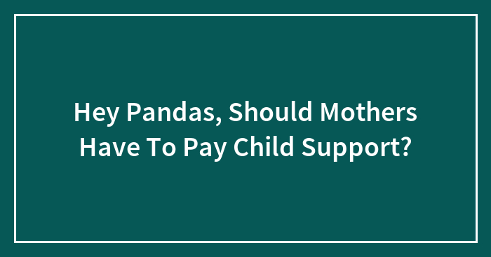 Hey Pandas, Should Mothers Have To Pay Child Support? (Closed)