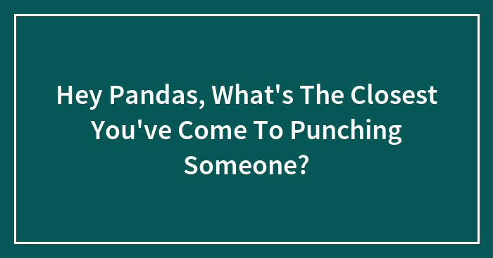 Hey Pandas, What’s The Closest You’ve Come To Punching Someone? (Closed)