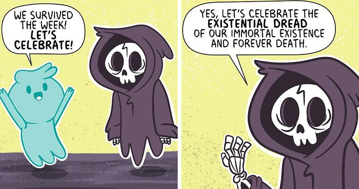 70 Comics Radiating Positivity In The Realm Of The Dead Infused With Wholesome Messages By This Artist