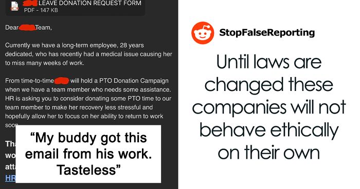 Company Asks Employees To Donate Their PTO For Ill Coworker, People Are Outraged