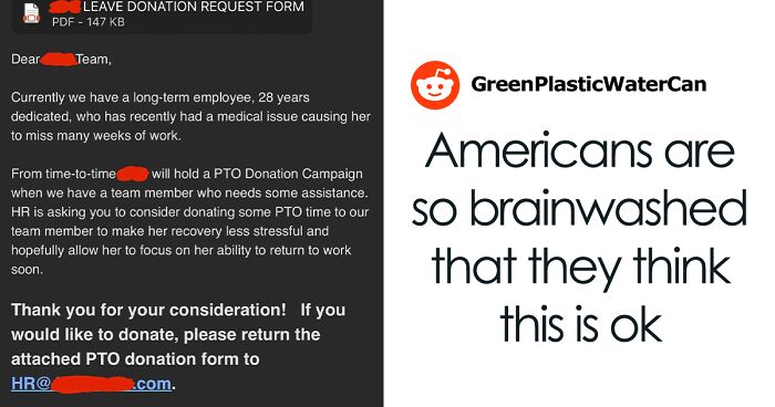 Tone-Deaf Company Wants People To Donate Their PTO To Their Sick Employee Of 28 Years