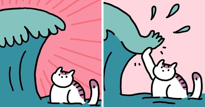 Artist Creates Wordless, Feel-Good Comics Inspired By His Own Cat (28 New Pics)