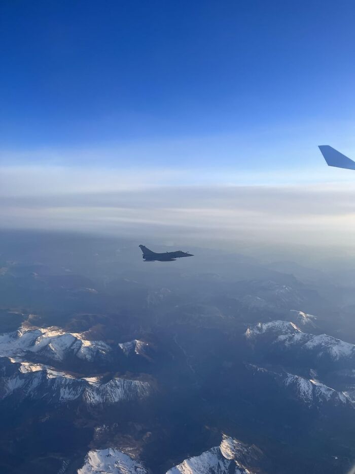 Fighter Jet Outside My Plane Window