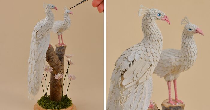 Our 7 Bird Sculptures Made From Tiny Hand-Cut Feathers