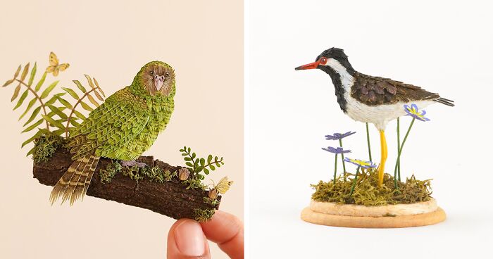 Our 7 Bird Sculptures Made From Tiny Hand-Cut Feathers