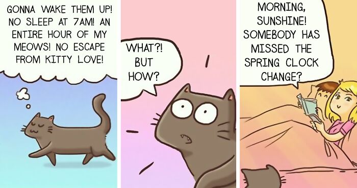 68 Comics Perfectly Depicting The Charm And Chaos Of Life With A Cat, Created By This Artist