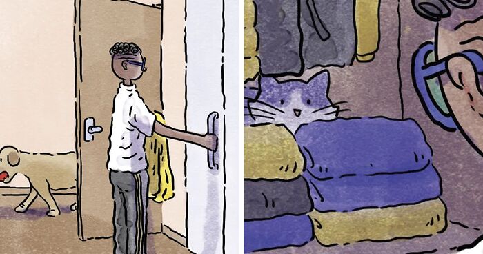 Wordless Comics Depicting Joys And Challenges Of Having A Dog And A Cat By Ademar Vieira (5 New Stories)