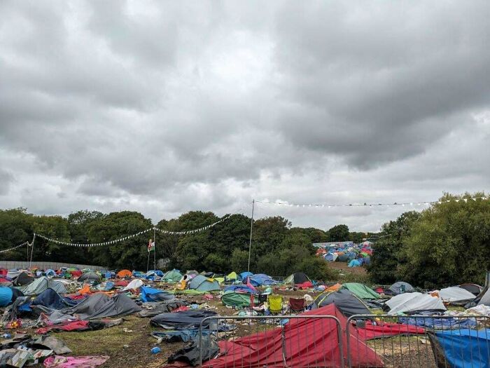 Some Of The Scenes After Creamfields North Festival This Year. All Tents And Camping Gear Were Abandoned + Left In The Fields, Alongside An Inconceivable Amount Of General Trash