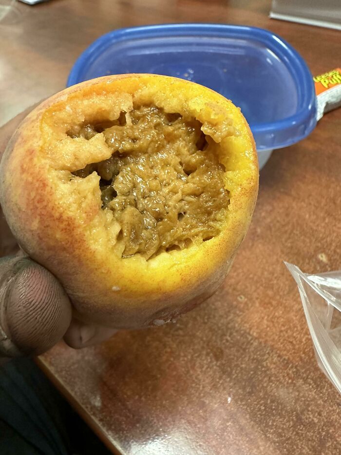 Bit Into A Peach An Found Out It Was A Tad Bit Over Ripe