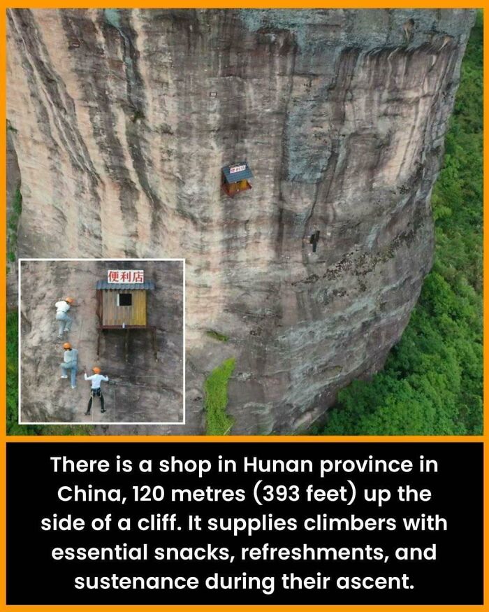 Tiny Store On A Large Cliff In China