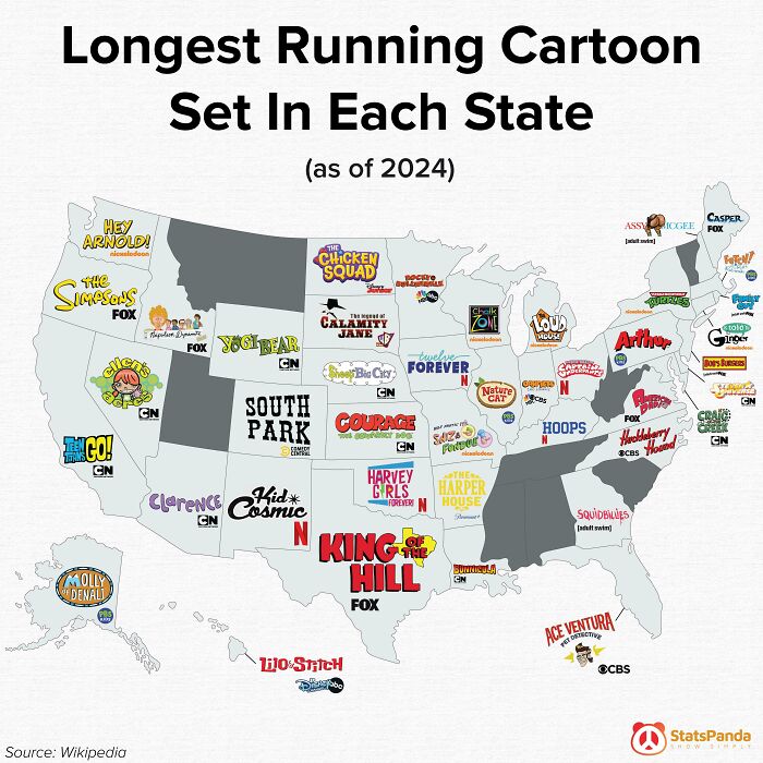 A Cool Guide To Longest Running Cartoon Set In Each State