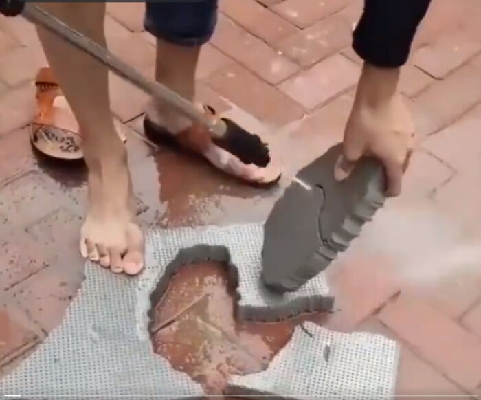 From A Power Washer Advertisement: Look How Easy It Cuts Through Soft Material!