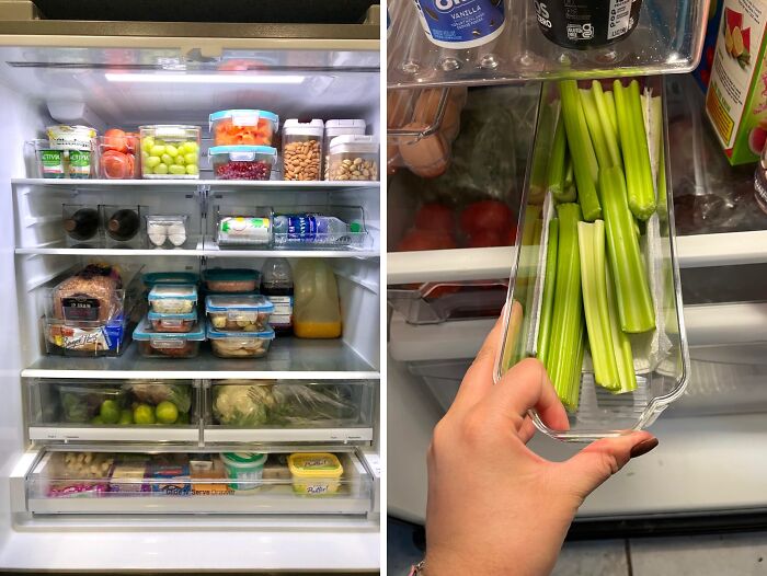 Say Bye To Mess! Fridge Stakable Bins For Easy And Safe Food Storage!