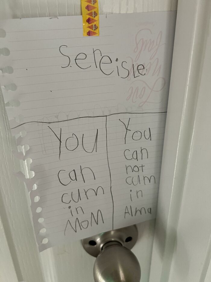 My 6 Year Old Daughter Made A Sign For Her Bedroom Door To Keep Her Little Sister Out