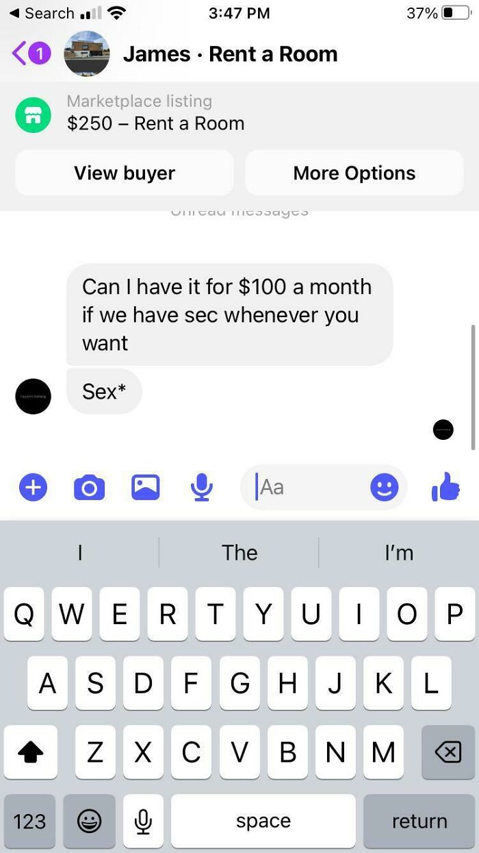 My Friend Just Sent Me This. She Has An Add Up For A Housemate And This Guy Is Trying To Do Her A Favour